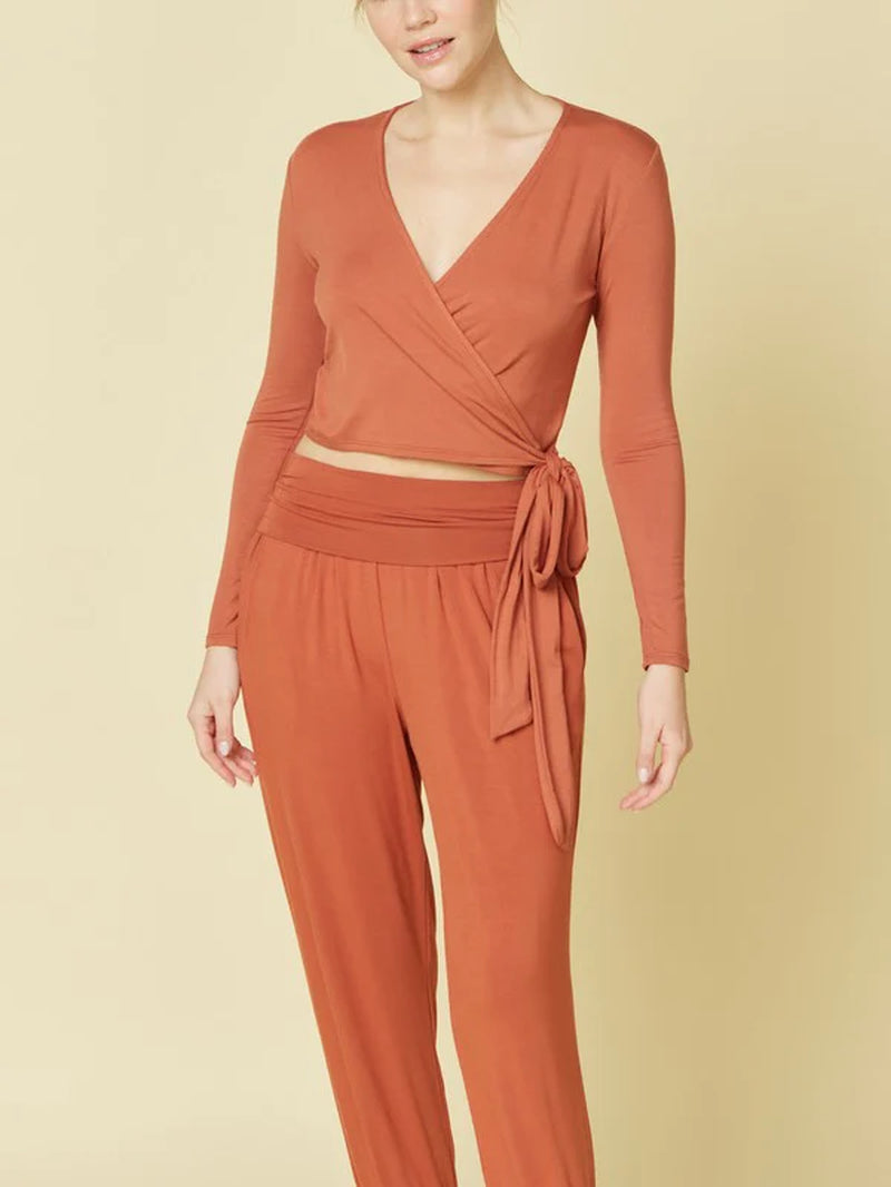 Bamboo Wrap Style Crop Top