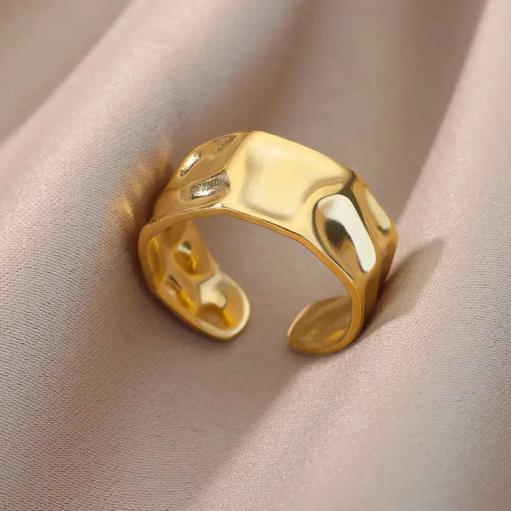 Heart Stainless Steel Gold Wedding Ring