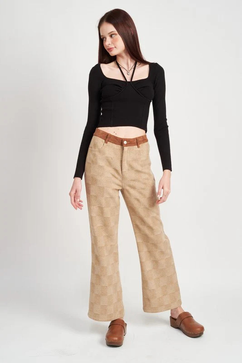 Bustier Style Long-Sleeve Crop Top