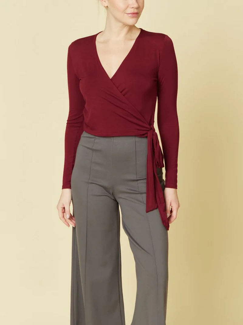 Bamboo Wrap Style Crop Top