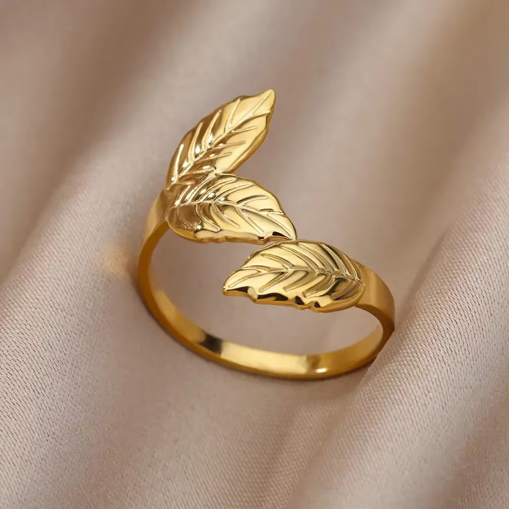 Heart Stainless Steel Gold Wedding Ring