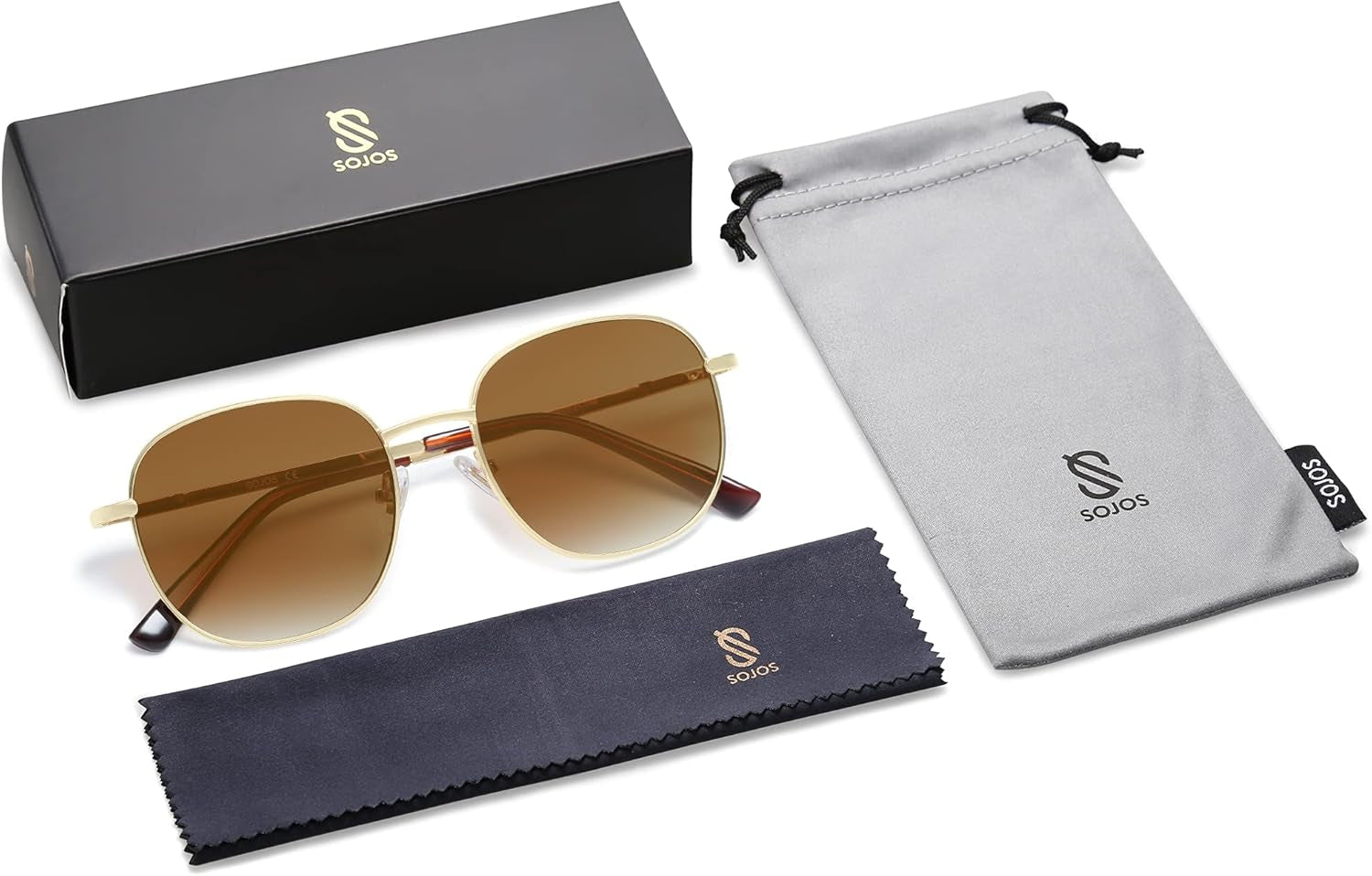 Classic Square Sunglasses Gold Gradient