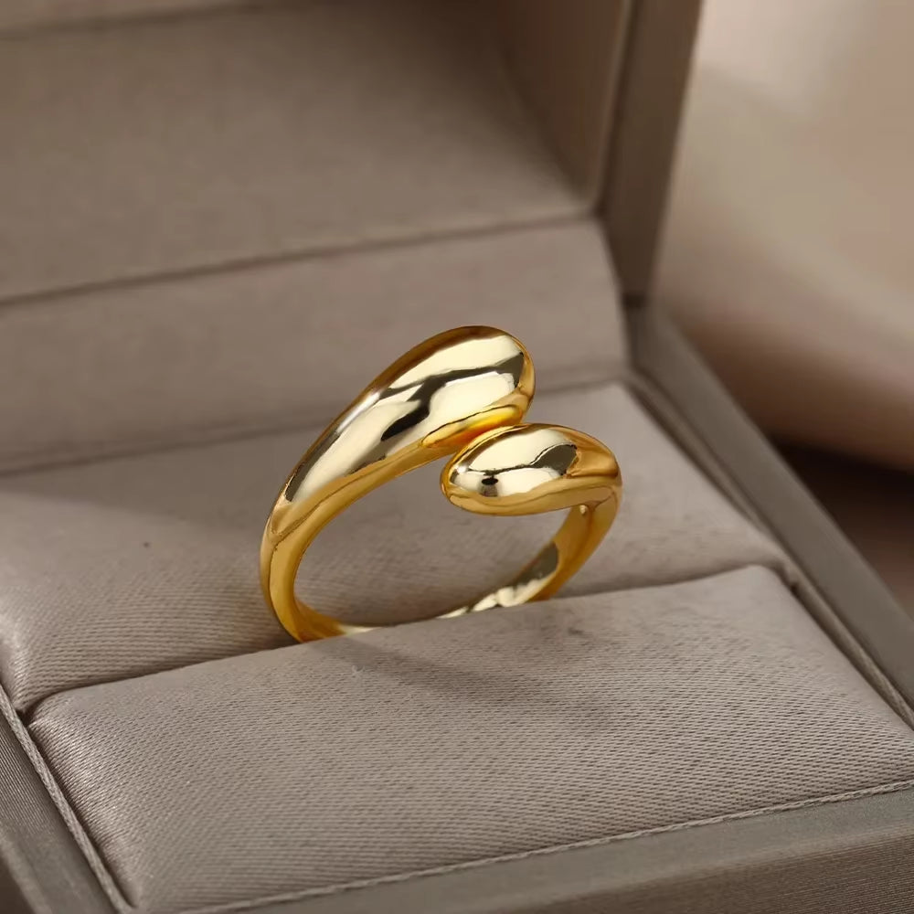 Heart Stainless Steel Gold Wedding Ring