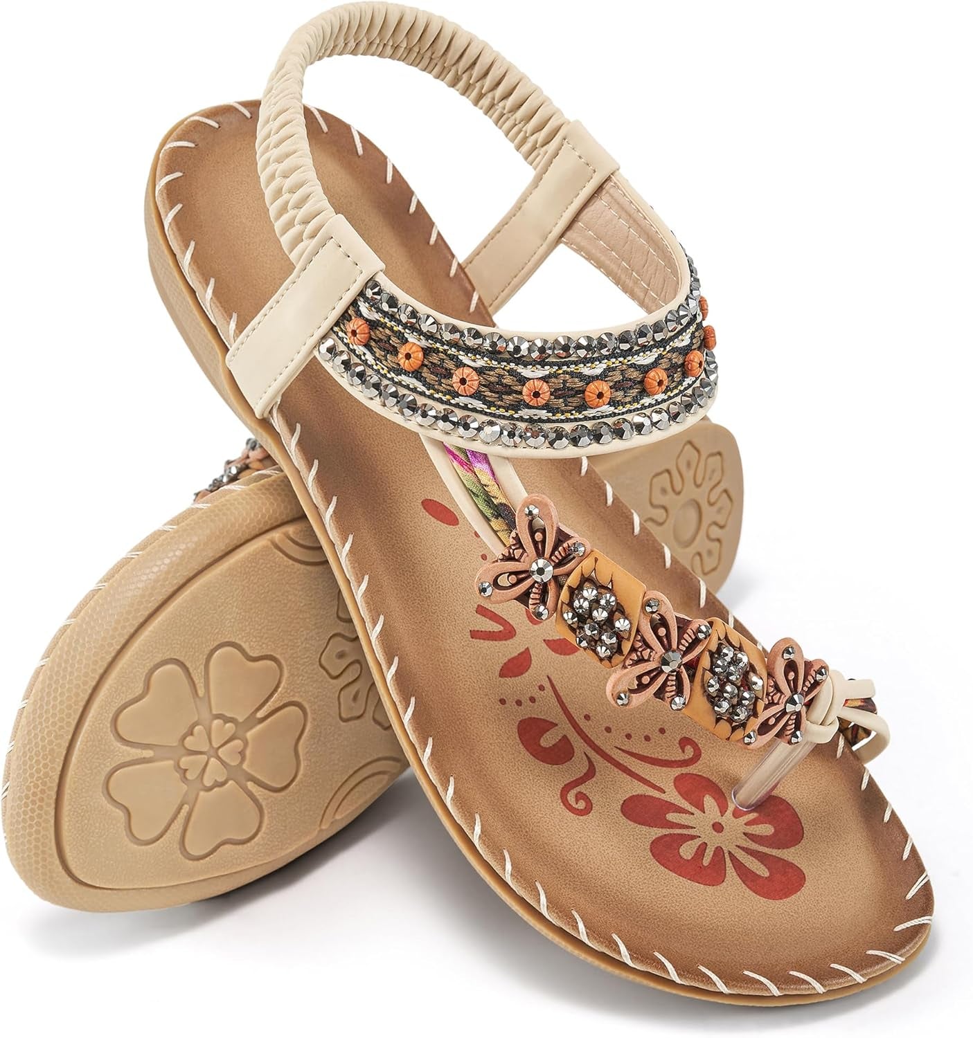 Bohemian Beaded Flat Summer Sandals