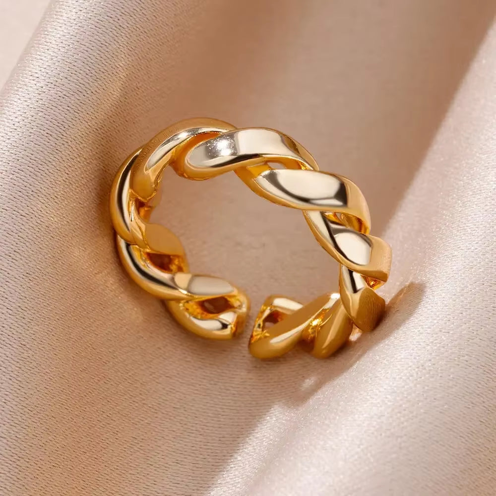 Heart Stainless Steel Gold Wedding Ring