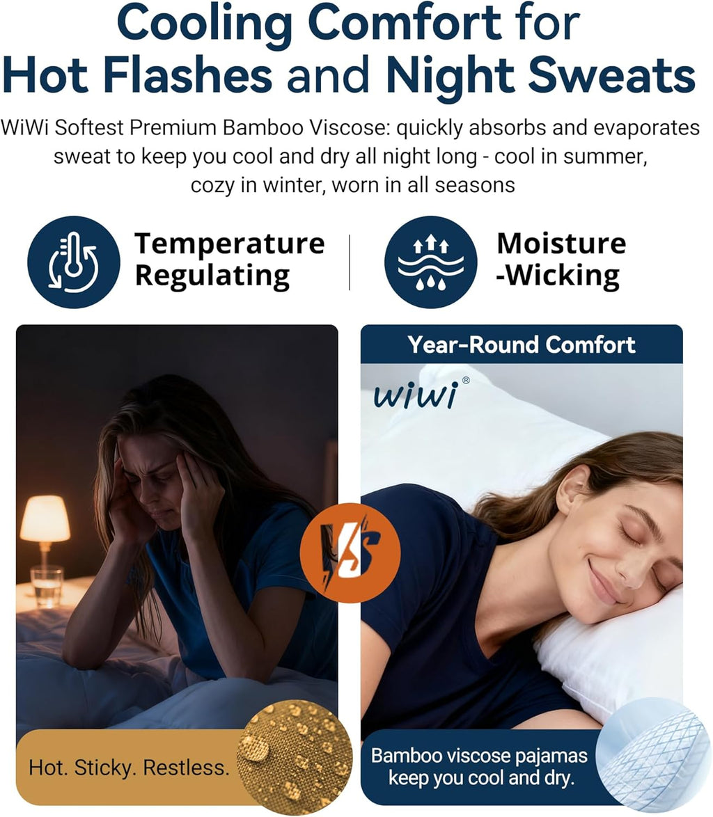 Bamboo V-Neck Short-Sleeve Nightgown