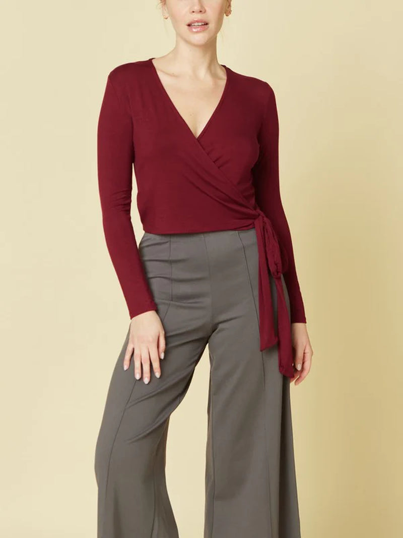 Bamboo Wrap Style Crop Top