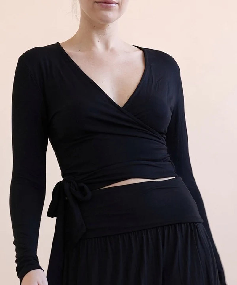 Bamboo Wrap Style Crop Top