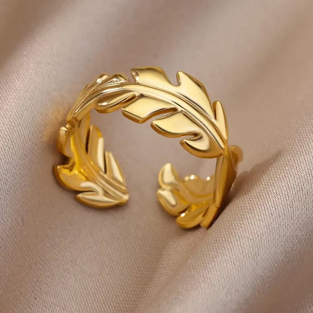 Heart Stainless Steel Gold Wedding Ring