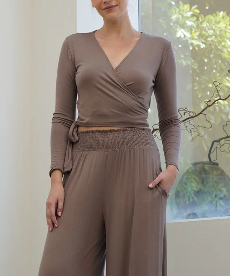 Bamboo Wrap Style Crop Top