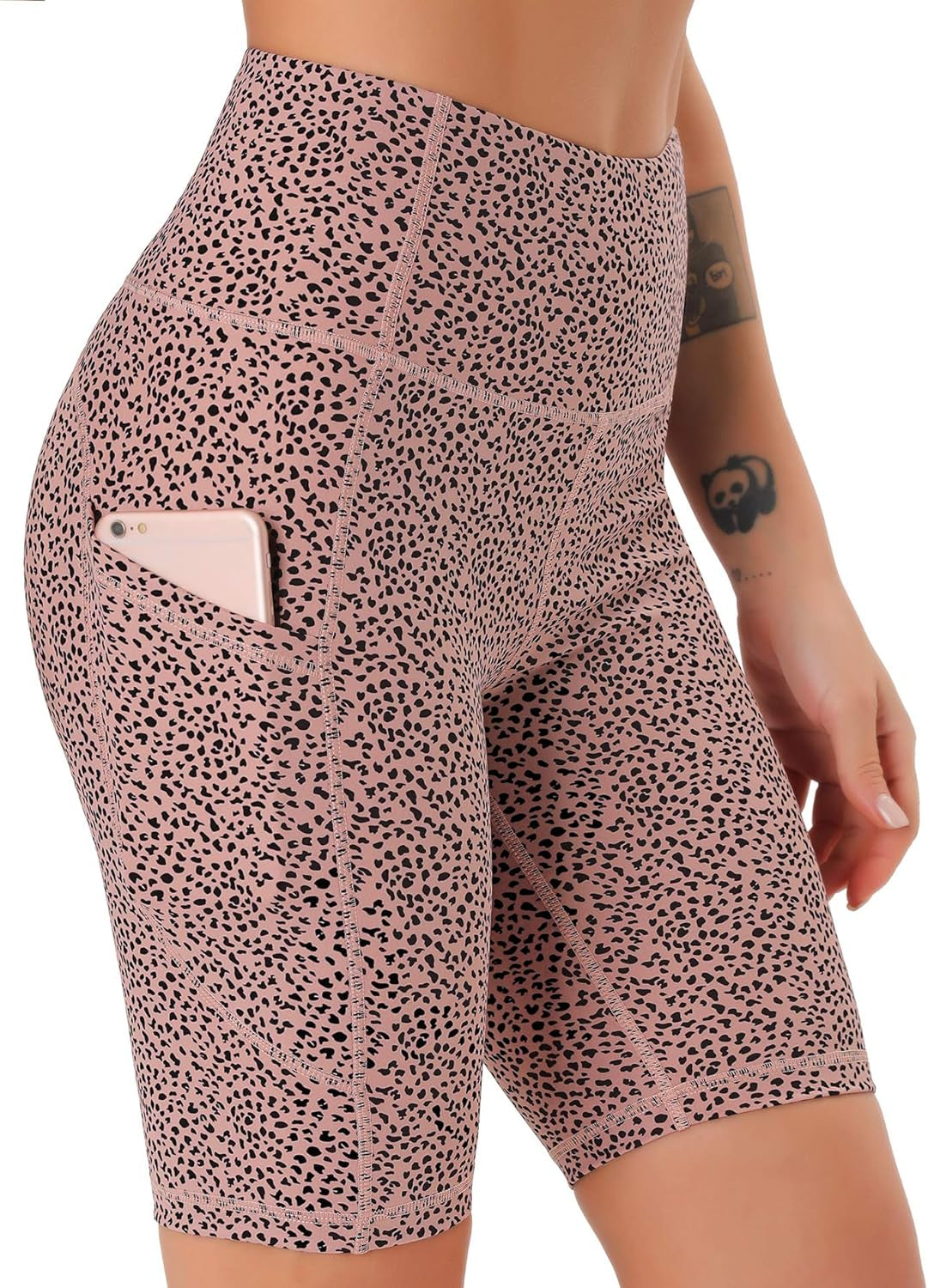 High-Waist Biker Shorts with Pockets