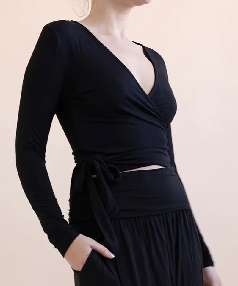 Bamboo Wrap Style Crop Top