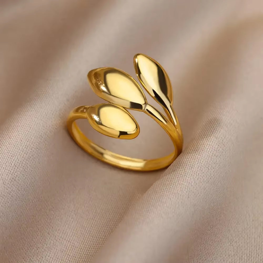 Heart Stainless Steel Gold Wedding Ring