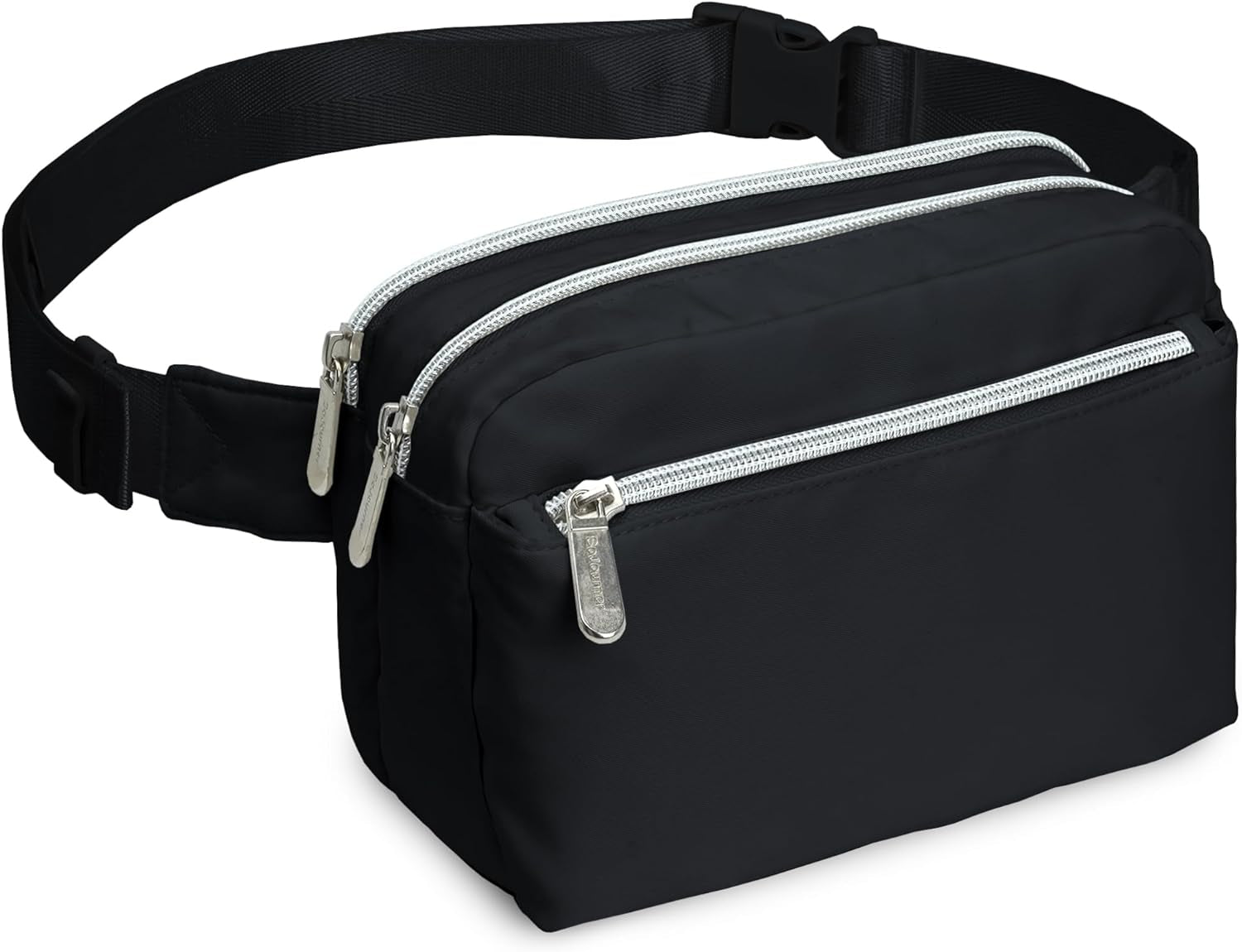 Black Waterproof Crossbody Fanny Pack Bag