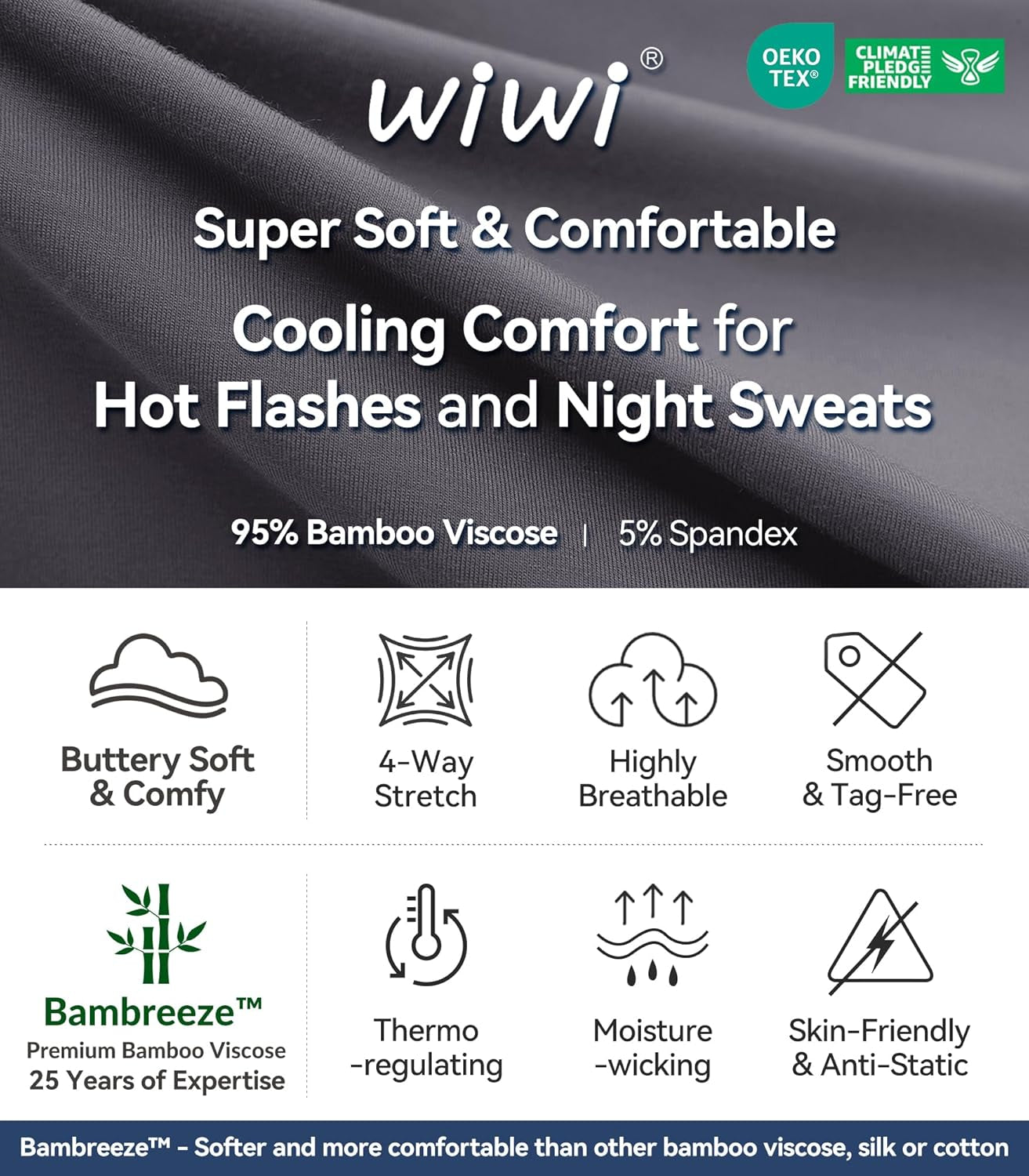 Bamboo V-Neck Short-Sleeve Nightgown