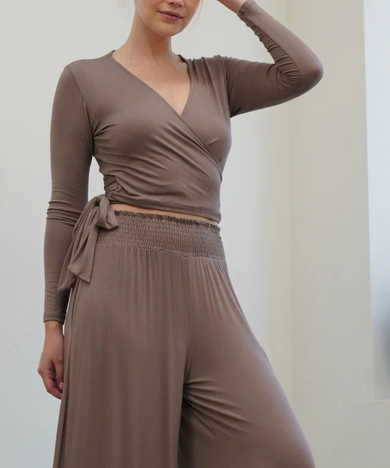 Bamboo Wrap Style Crop Top