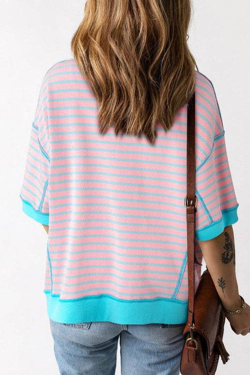 Adley Striped High-Low Oversized Top